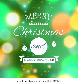 Merry Christmas e-card template. Vector illustration.