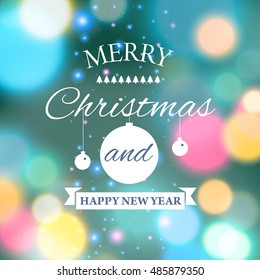 Merry Christmas e-card template. Vector illustration.
