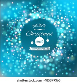 Merry Christmas e-card template. Vector illustration.