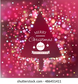Merry Christmas e-card template. Vector illustration.