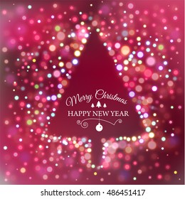 Merry Christmas e-card template. Vector illustration.