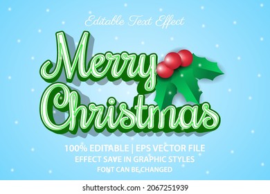 Merry Christmas Editable Text Effect 3d Style