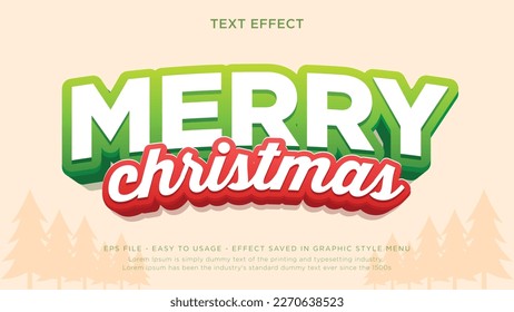 Merry christmas editable text effect	