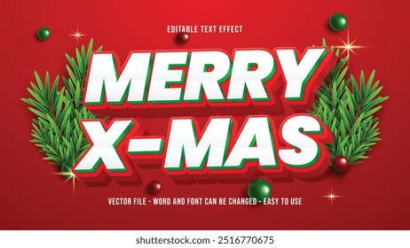 	
Merry christmas editable text effect 3d mock up