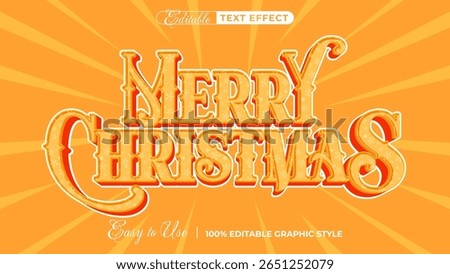 Merry Christmas Editable Text Effect with Vintage Style