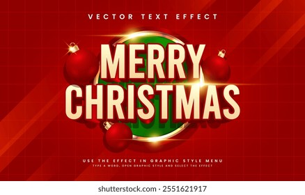 Feliz Natal editável vetor texto efeito com conceito vermelho moderno. Adequado para comemorar o evento de Natal.