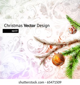 Merry Christmas Elegant Background for Greetings Card. Seamless background ornament.