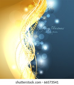 Merry Christmas Elegant Background for Greetings Card with snowflakes and sparks