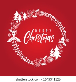 Merry Christmas Elegant Rustic Red