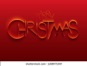 Merry Christmas. Elegant stylized inscription. 