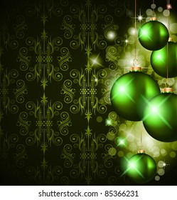 Merry Christmas Elegant Suggestive Background for Greetings Card with complete seamlessly vintage background .