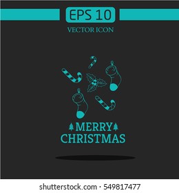 Merry Christmas element icon on dark background.logo design.graphic image.simple icon for web.