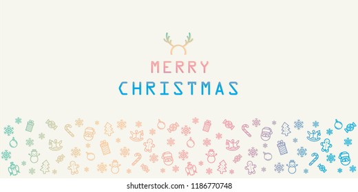 Merry Christmas element icons banner background