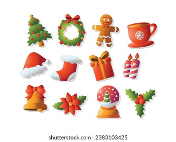 Merry Christmas Element Set 3D