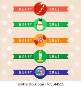 Merry Christmas Elements : Badges and Labels : Vector Illustration