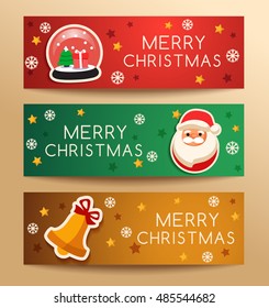 Merry Christmas Elements : Banner Template : Vector Illustration