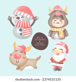 Feliz Navidad en el festival de Navidad. Ilustración vectorial.