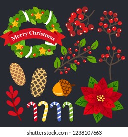 Merry Christmas elements vector.