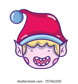 merry christmas elf with cute hat