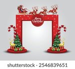 merry Christmas entrance arch design. abstract vector illustration design