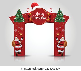 merry Christmas entrance arch design. abstract vector illustration design