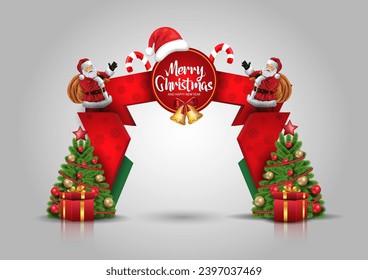 merry Christmas entrance arch design. abstract vector illustration design