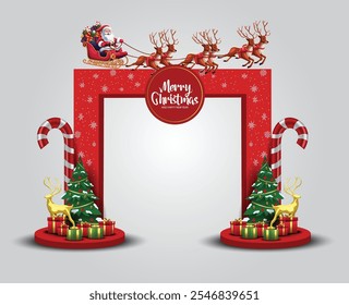 Diseño de arco de entrada de Navidades alegres. Diseño de Ilustración vectorial abstracto