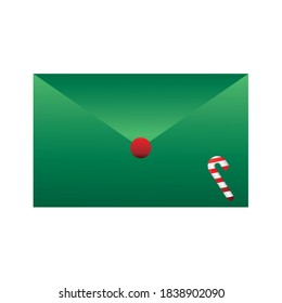 merry christmas envelope with candy sticker design, winter season and decoration theme Vector illustration