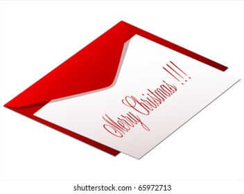 Merry Christmas Envelope letter, vector