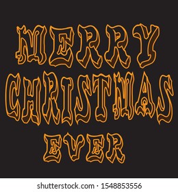 merry christmas ever tshirt design and text style