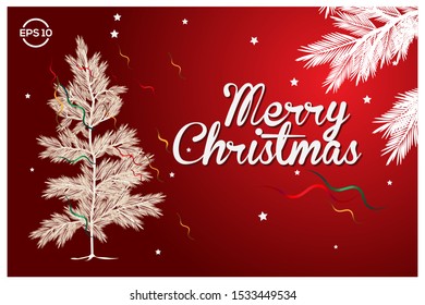 merry christmas evergreen tree background