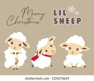Merry Christmas for every kids in the world. Lil white sheep would be your chirstmas friend. Cute lil sheep.