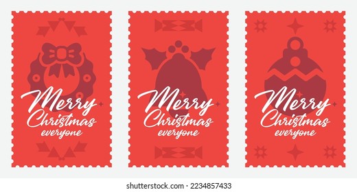 Merry Christmas everyone Background with Typography, Lettering. Greeting card 