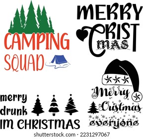 Merry Christmas Everyone Creative Typography T Shirt Design this an editable and printable vector eps file