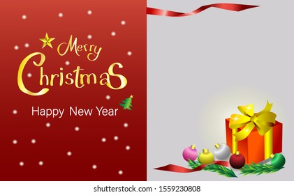 Merry Christmas Everyone, Christmas greeting card.-เวกเตอร์