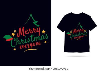 Merry Christmas everyone Printable Vector Illustration.