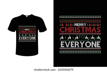 Merry Christmas everyone - Christmas t shirt design, typography SVG design Christmas Quotes, mugs, signs lettering with antler vector illustration for Christmas hand lettered EPS 10