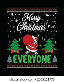 Merry Christmas everyone Typography T-shirt Design
