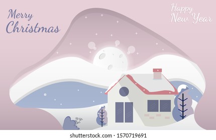 Merry Christmas Everyone, Vintage Background With Typography and Elements