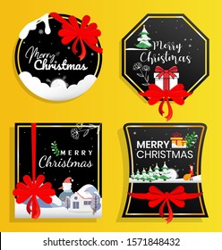 Merry Christmas Everyone, Vintage Background With Typography and Elements