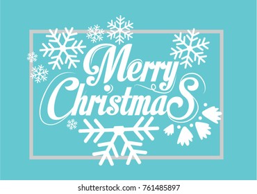 Merry Christmas Everyone, Vintage Background With Typography and Elements with snow flakes