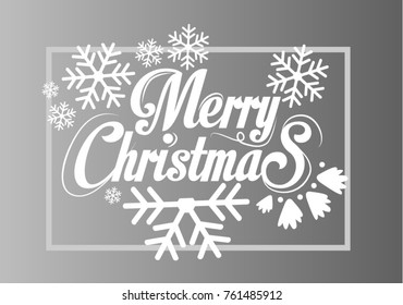 Merry Christmas Everyone, Vintage Background With Typography and Elements with snow flakes