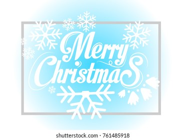 Merry Christmas Everyone, Vintage Background With Typography and Elements with snow flakes