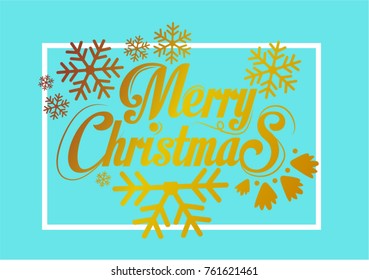 Merry Christmas Everyone, Vintage Background With Typography and Elements with snow flakes