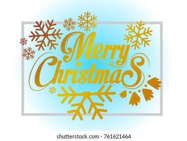 Merry Christmas Everyone, Vintage Background With Typography and Elements with snow flakes