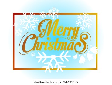 Merry Christmas Everyone, Vintage Background With Typography and Elements with snow flakes