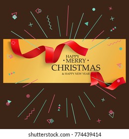 Merry Christmas Everyone, Vintage Background With Typography and Elements