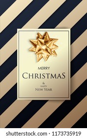 Merry Christmas Everyone, Vintage Christmas Typography Golden Pattern Background. Vector EPS10