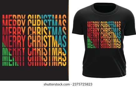 MERRY CHRISTMAS EYE CATCHING T SHIRT DESIGN