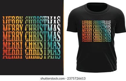 MERRY CHRISTMAS EYE CATCHING T SHIRT DESIGN